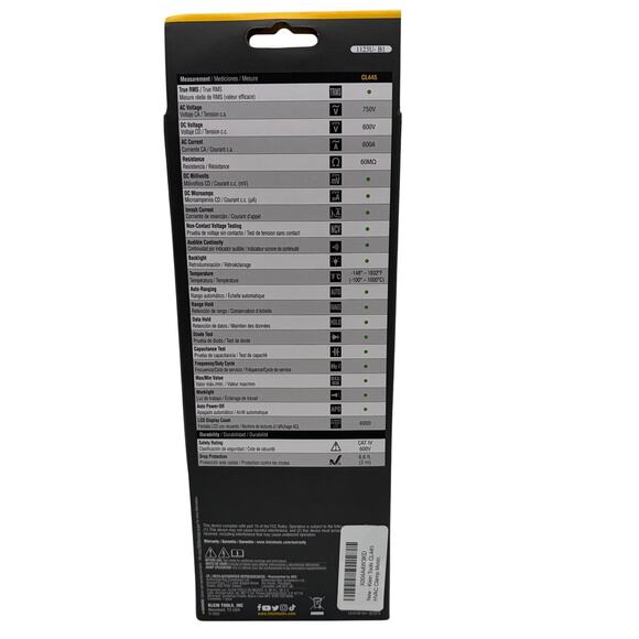 Klein Tools HVAC Clamp Meter True RMS 750V 600A CL445 New In Box (NIB) - Picture 3 of 6